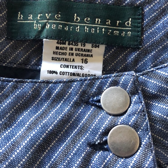 💙HARVÉ BERNARD💙STRIPED DENIM MIDI SKIRT💙 - Picture 8 of 8